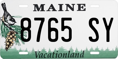 ME license plate 8765SY
