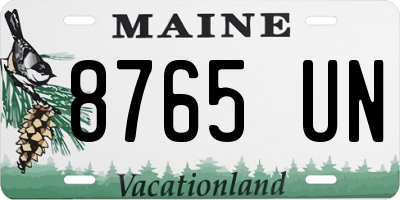 ME license plate 8765UN