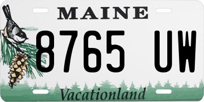 ME license plate 8765UW