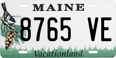 ME license plate 8765VE
