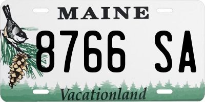 ME license plate 8766SA