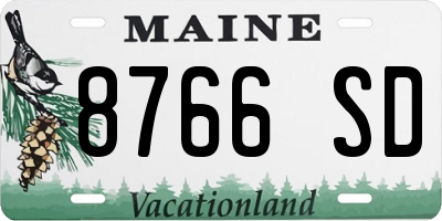 ME license plate 8766SD