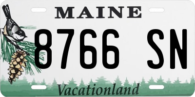 ME license plate 8766SN