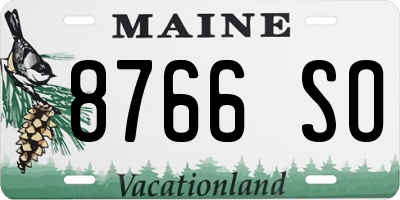 ME license plate 8766SO