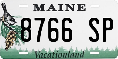 ME license plate 8766SP