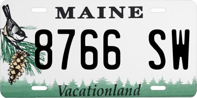 ME license plate 8766SW