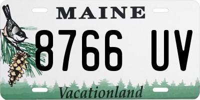 ME license plate 8766UV