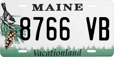 ME license plate 8766VB