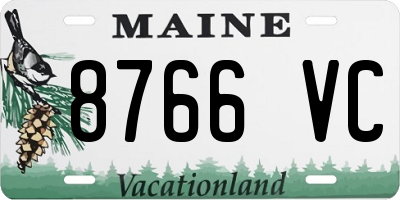 ME license plate 8766VC