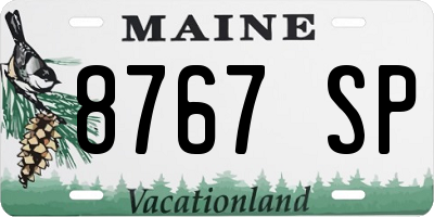 ME license plate 8767SP