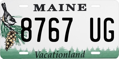 ME license plate 8767UG