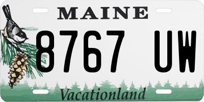 ME license plate 8767UW