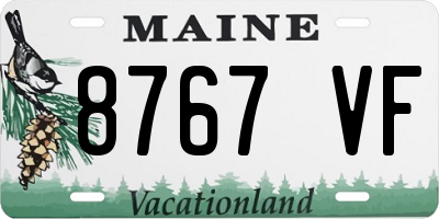 ME license plate 8767VF