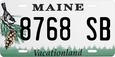 ME license plate 8768SB