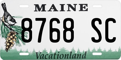 ME license plate 8768SC