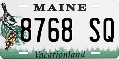 ME license plate 8768SQ