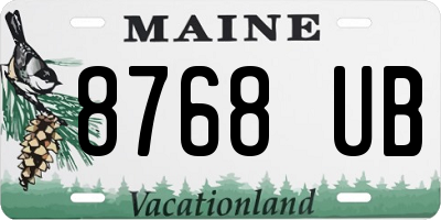 ME license plate 8768UB