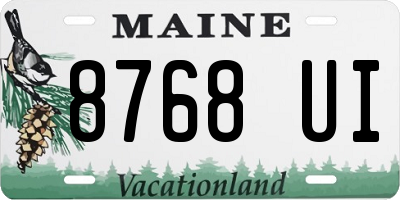 ME license plate 8768UI