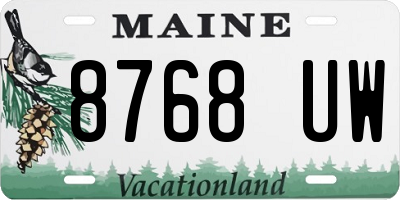 ME license plate 8768UW