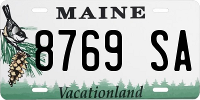 ME license plate 8769SA