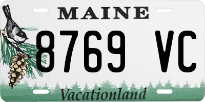 ME license plate 8769VC