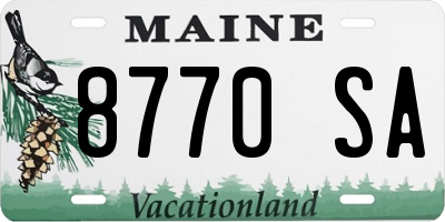 ME license plate 8770SA