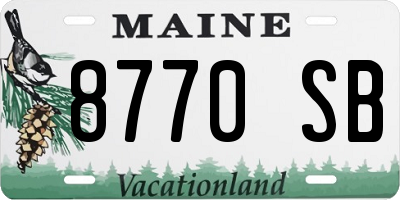 ME license plate 8770SB