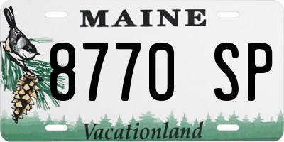 ME license plate 8770SP
