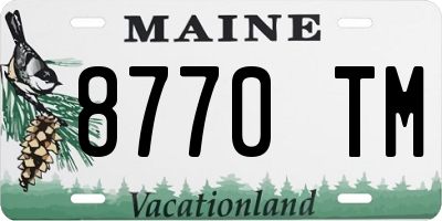 ME license plate 8770TM