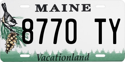 ME license plate 8770TY