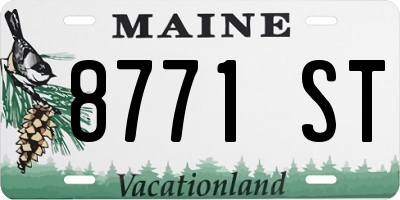 ME license plate 8771ST
