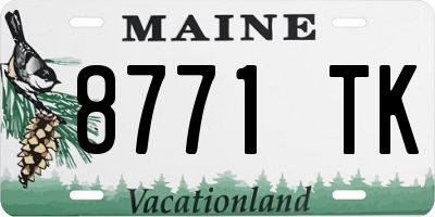 ME license plate 8771TK