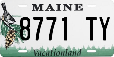 ME license plate 8771TY