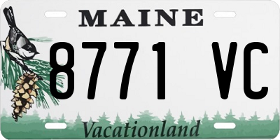 ME license plate 8771VC