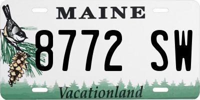 ME license plate 8772SW