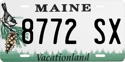 ME license plate 8772SX