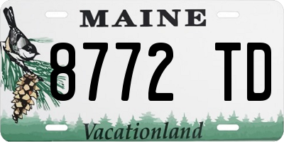 ME license plate 8772TD