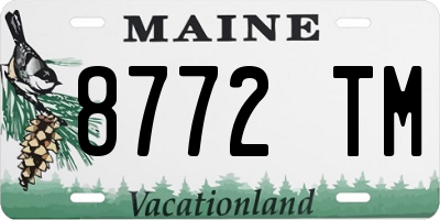 ME license plate 8772TM