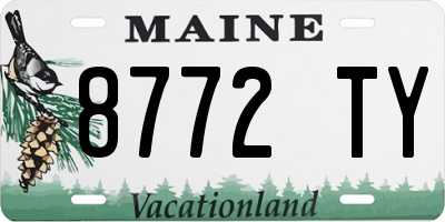ME license plate 8772TY