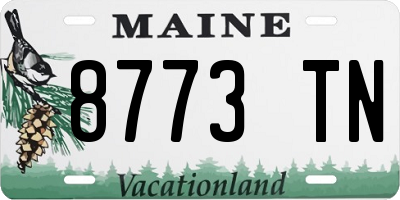 ME license plate 8773TN