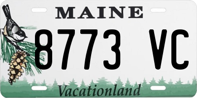 ME license plate 8773VC