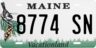 ME license plate 8774SN