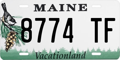 ME license plate 8774TF