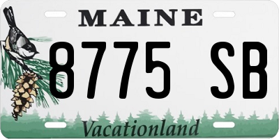 ME license plate 8775SB