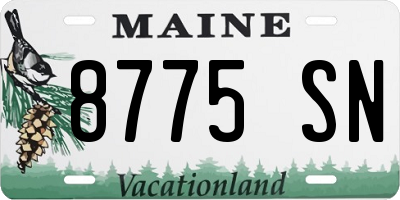 ME license plate 8775SN