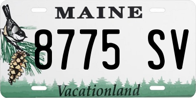 ME license plate 8775SV