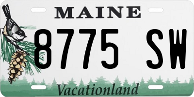 ME license plate 8775SW