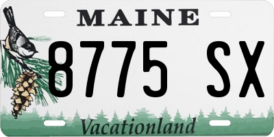 ME license plate 8775SX
