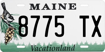 ME license plate 8775TX