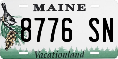 ME license plate 8776SN